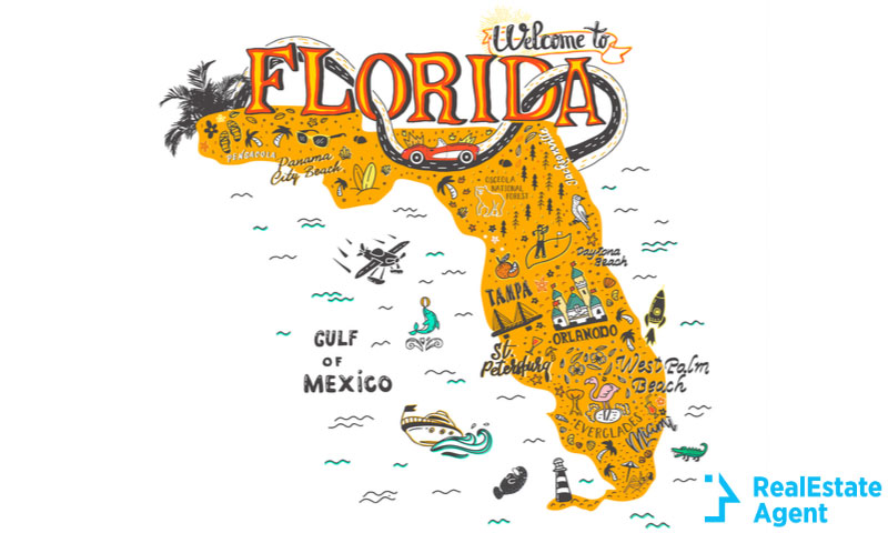 florida map illustration