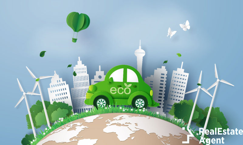 eco friendly car city art digital craft