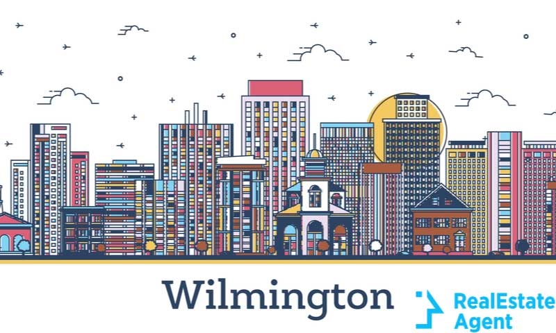 outline wilmington usa city skyline
