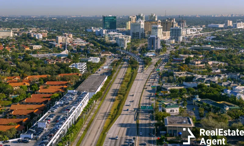 aerial view south miami kendall business