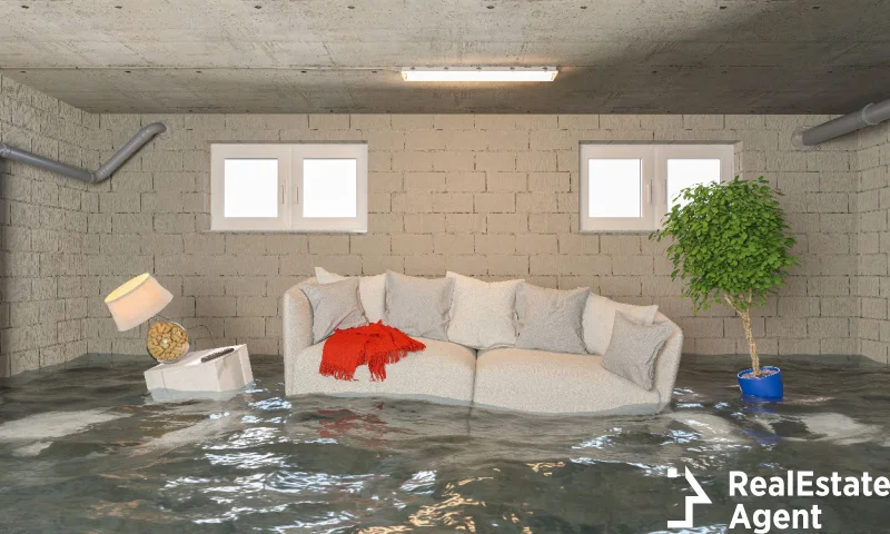 water damager basement furniture