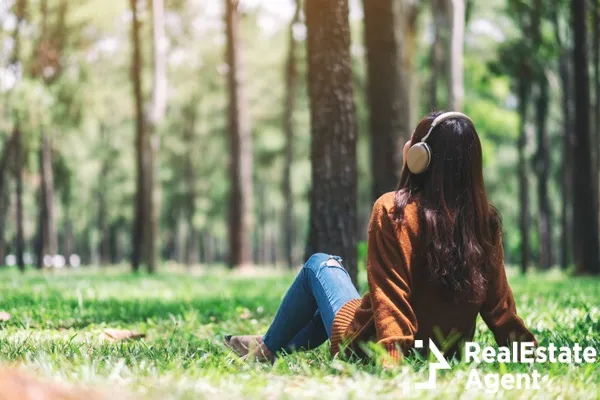 beautiful asian women listening music