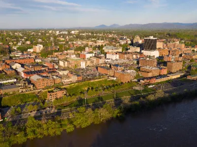 aerial view james river flowing