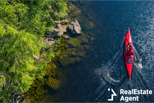 aerial view of a river