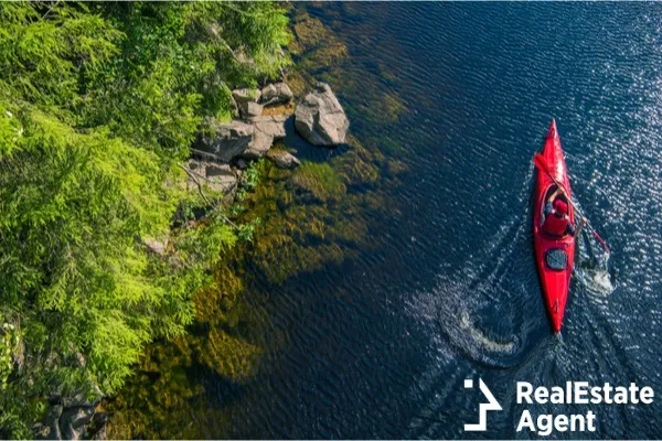 aerial view of a river