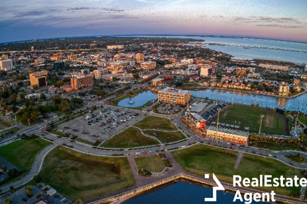 aerial view of pansacola during summer