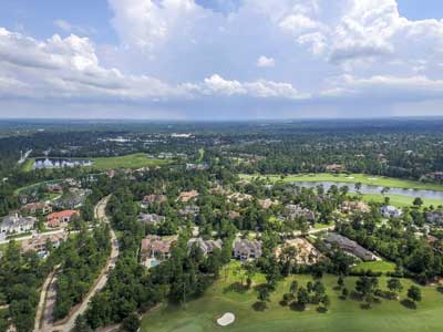 aerial view woodlands texas