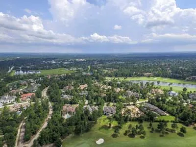 aerial view woodlands texas