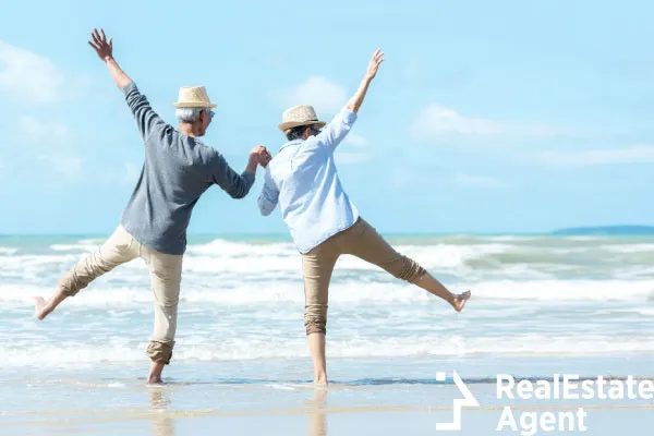 asian lifestyle couple jumping on