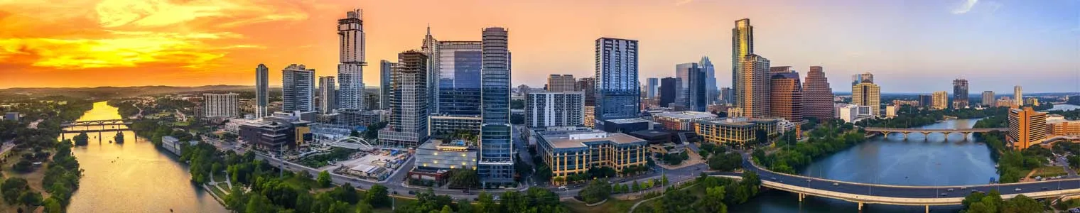 austin texas beautful skyline at sun down