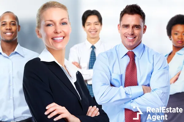 beautiful business woman in a group