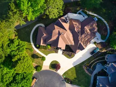 beautiful houses lush green landscaped suburb