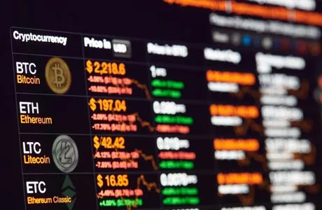 bitcoin exchange rate on monitor display