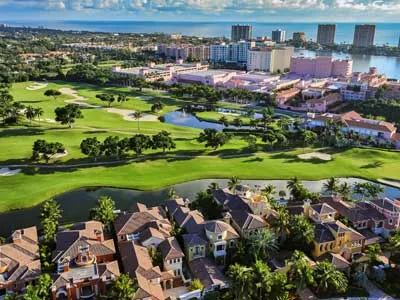golf community aerial view from Boca Raton Florida