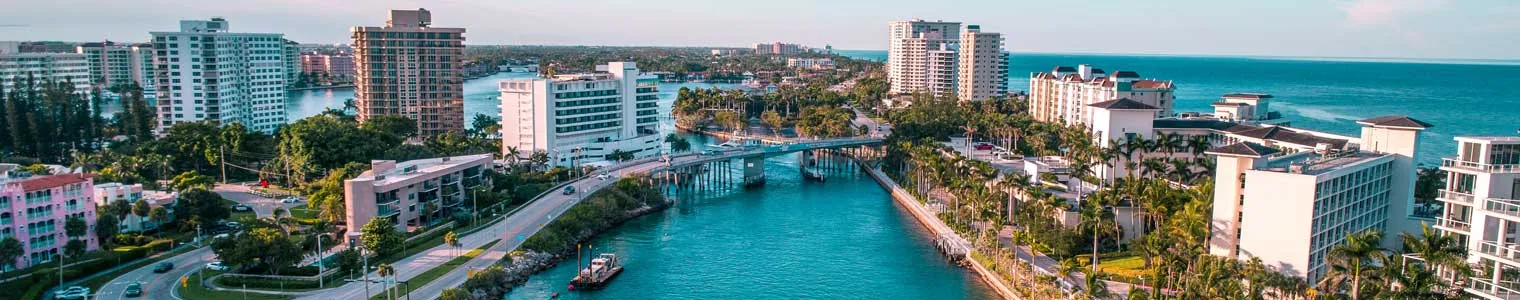 beautful aerial view of Boca Raton Florida