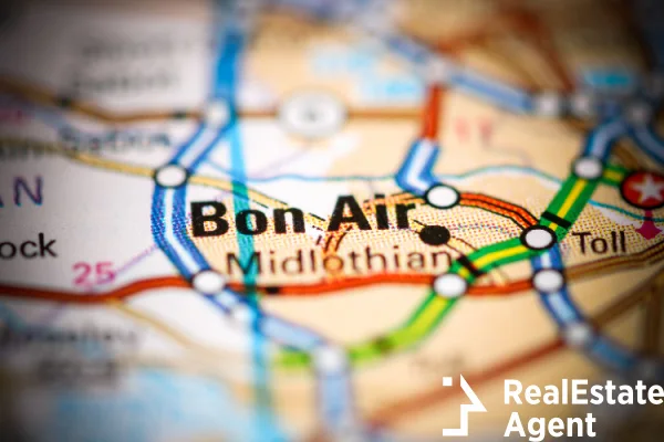bon air virginia usa map geography