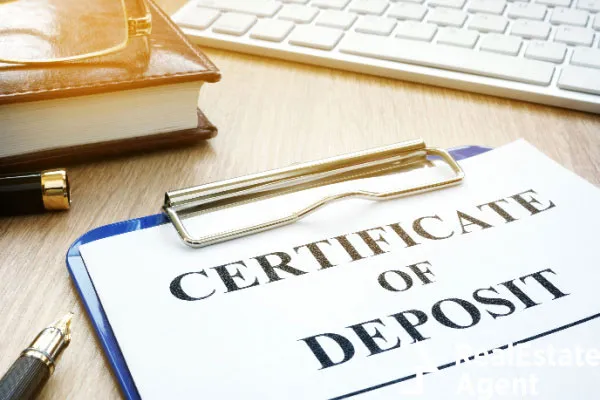 certificate deposit pen on desk