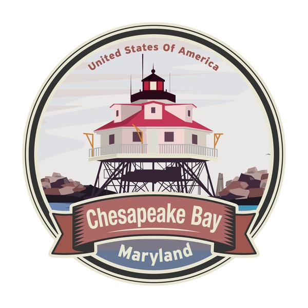 chesapeake bay maryland vector illustration