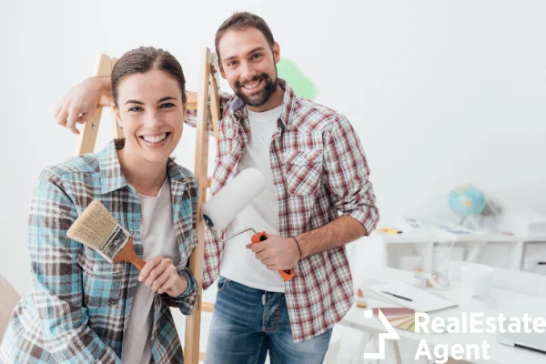 creative young couple renovating their home