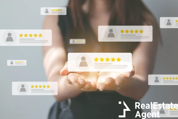 customer review good rating concept hand