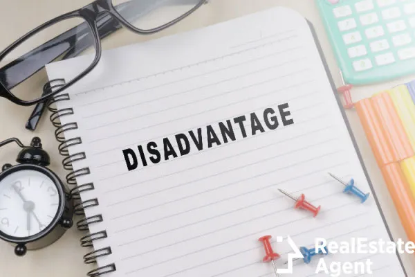 disadvantage write on white paper