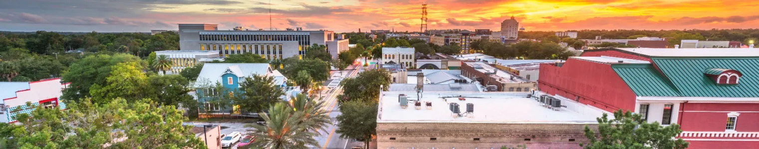 downtown cityscape gainsville florida view