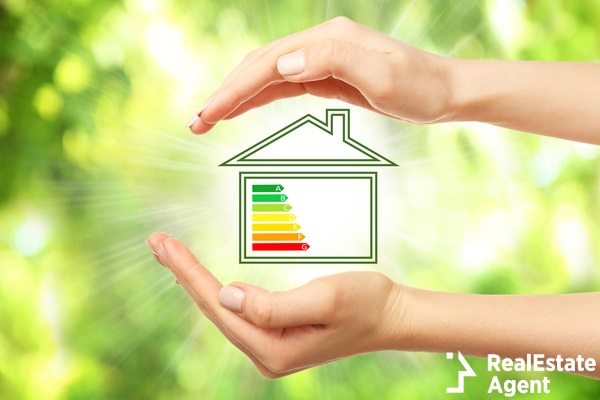 female hands energy efficiency house concept