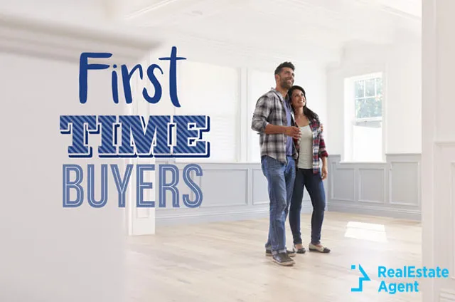 young couple checking a new empty shell home