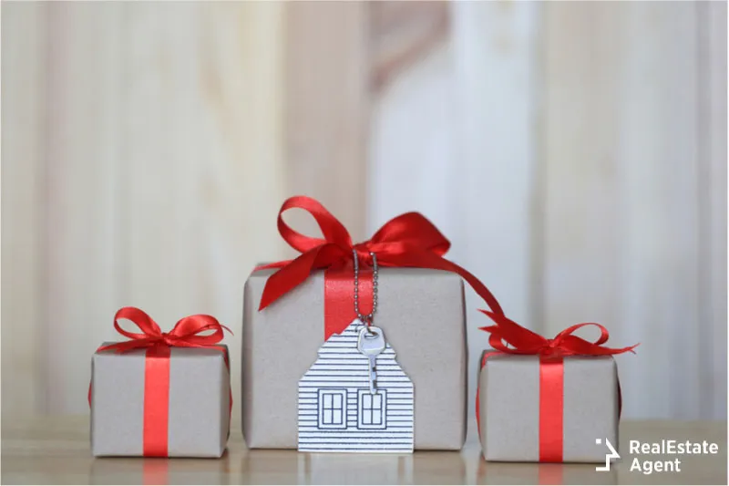 gift boxes real estate concept