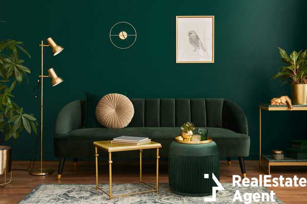 green luxury living room house modern