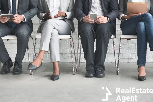 group of diverse people waiting for job interview