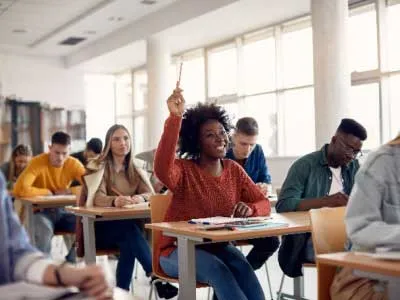 happy african american student