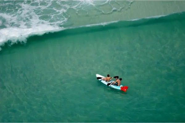 kayakers paddling