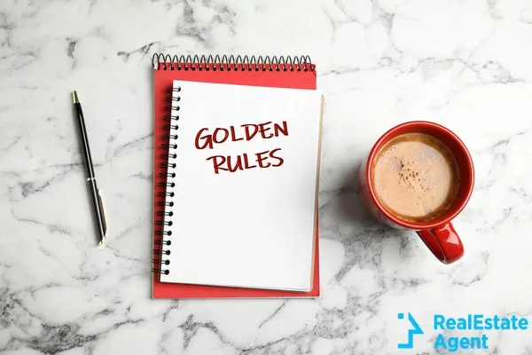 notebook with phrase golden rules