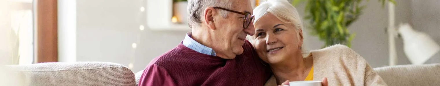 portrait happy elderly couple