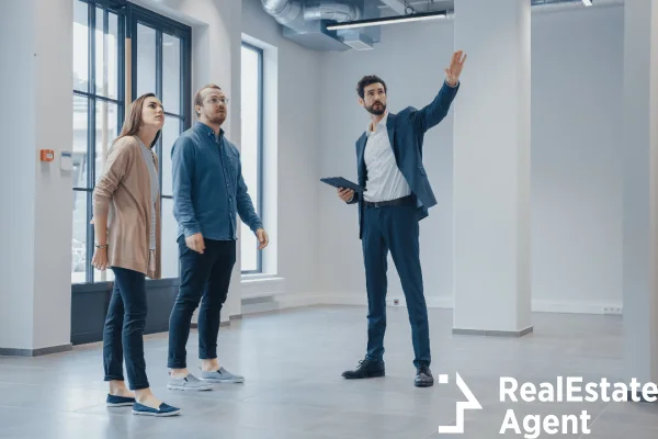 real estate agent showing new empty space