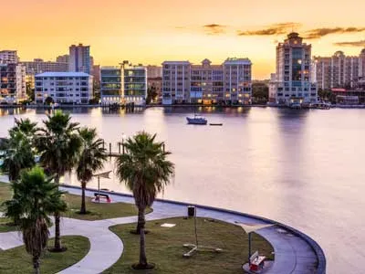 sarasota florida city line at dawn