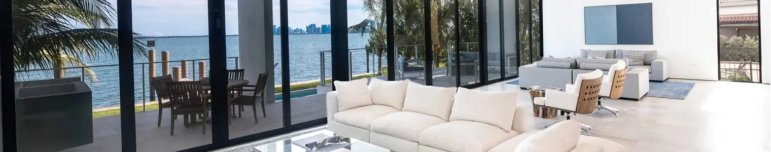 luxurious livingroom with a beautiful view in South Florida