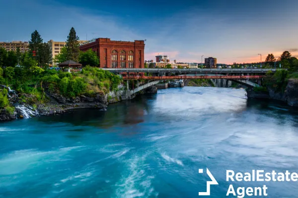 spokane river sunset washington