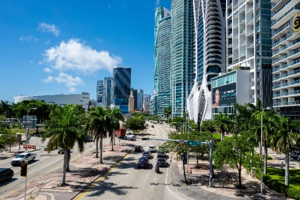 view of street with building in miami