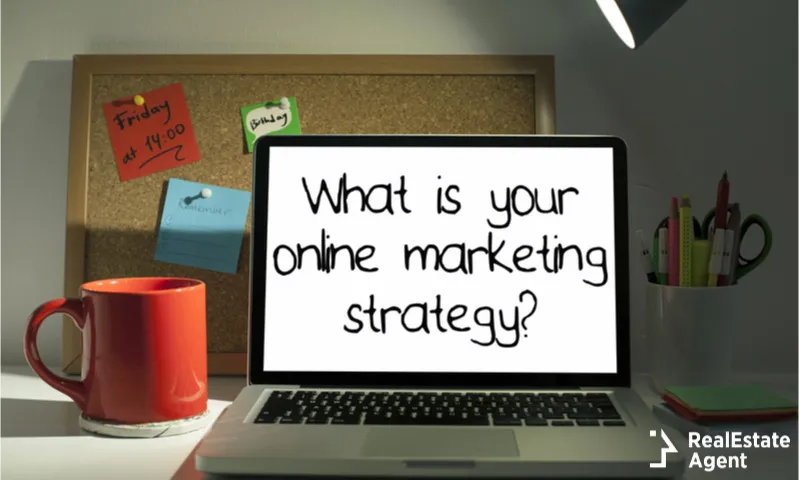 what is your online marketing strategy on a laptop screen