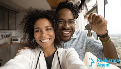 black young couple fresh homeowners