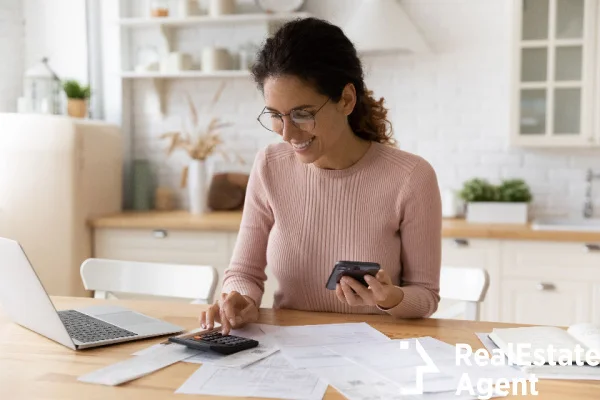 young latina female work financial papers