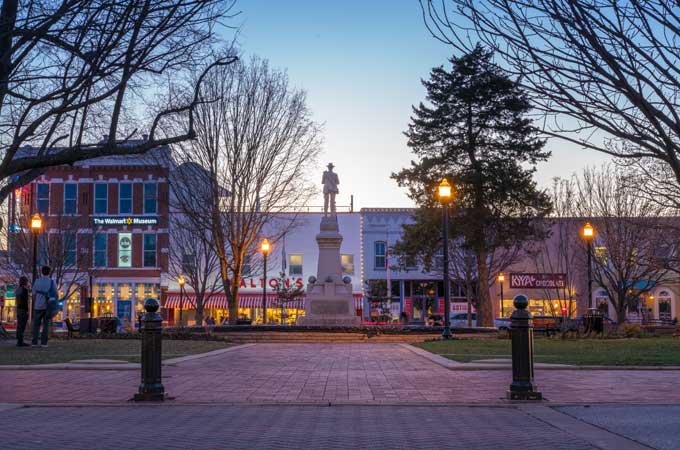 downtown image of Bentonville AR