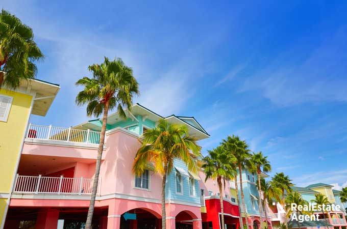 colorful facades in Fort Myers Florida