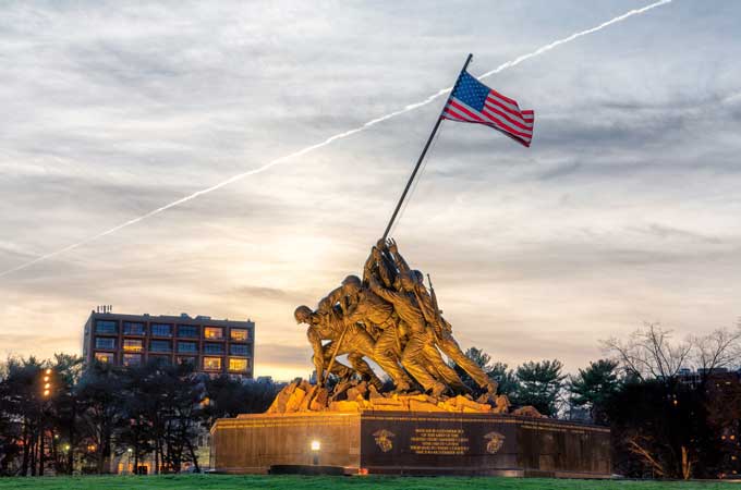 Marin Corps War Memorial in Arlington VA