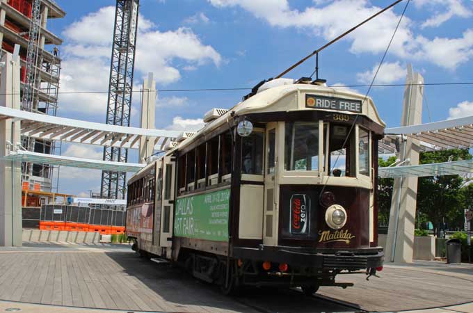 Old trolley in McKinney Texas