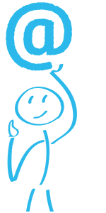 human sketch holding the at sign