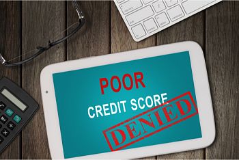 poor credit score image concept