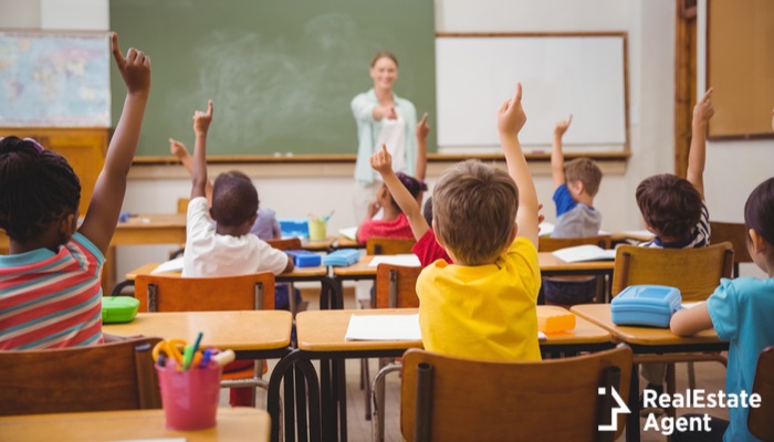 pupils raising their hands